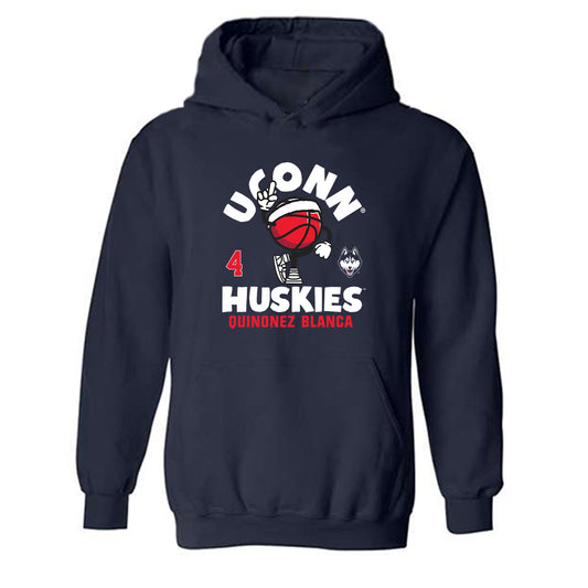 UConn - NCAA Women's Basketball : Quinonez Blanca - Fashion Shersey Hooded Sweatshirt-0