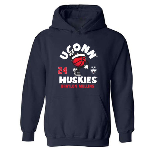UConn - NCAA Men's Basketball : Braylon Mullins - Fashion Shersey Hooded Sweatshirt-0