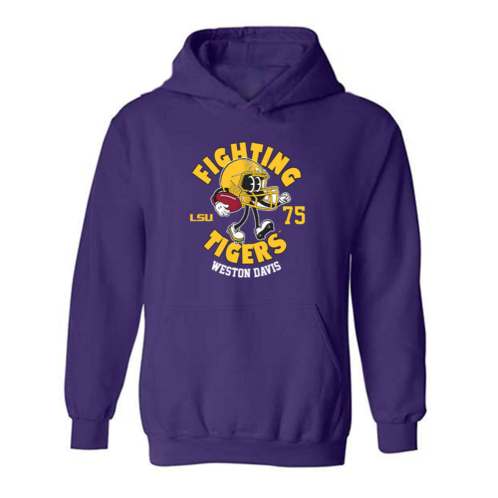 LSU - NCAA Football : Weston Davis - Fashion Shersey Hooded Sweatshirt-0