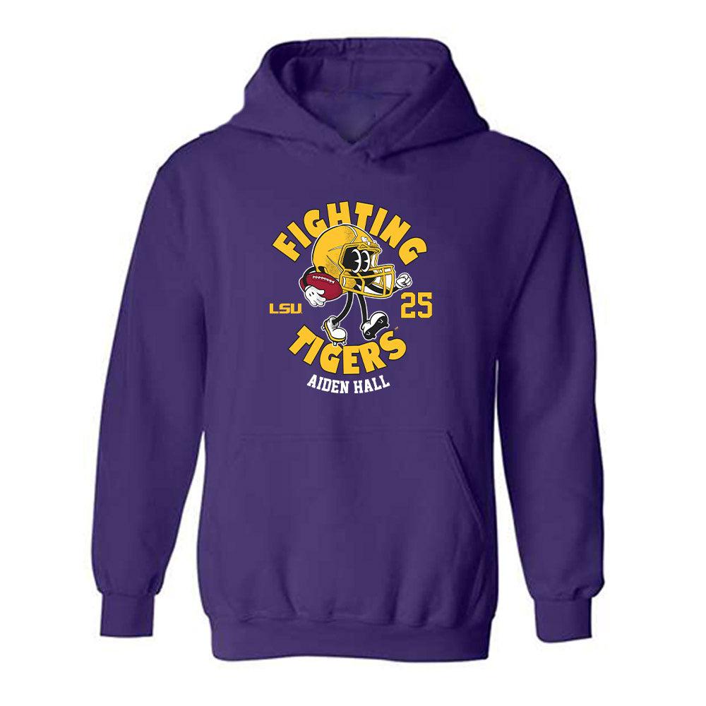 LSU - NCAA Football : Aiden Hall - Fashion Shersey Hooded Sweatshirt-0