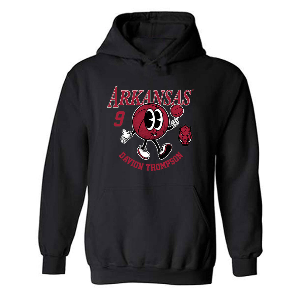 Arkansas - NCAA Men's Basketball : Davion Thompson - Fashion Shersey Hooded Sweatshirt-0