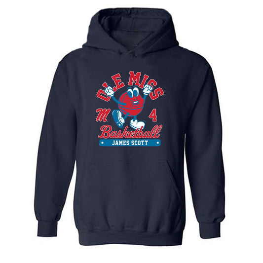 Ole Miss - NCAA Men's Basketball : James Scott - Fashion Shersey Hooded Sweatshirt-0