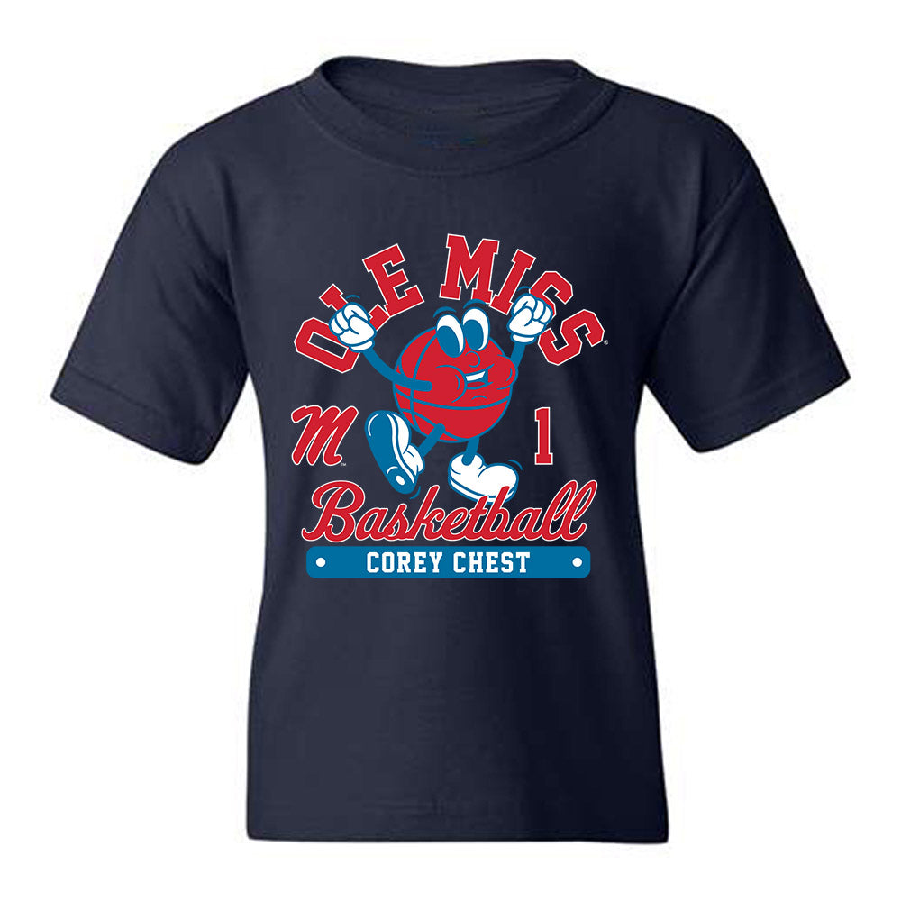 Ole Miss - NCAA Men's Basketball : Corey Chest - Fashion Shersey Youth T-Shirt-0