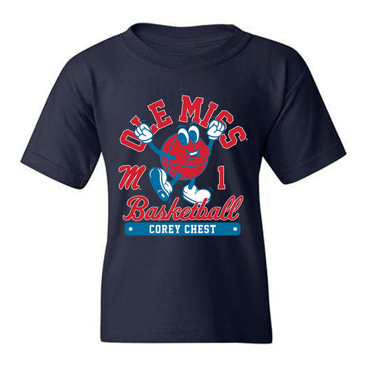 Ole Miss - NCAA Men's Basketball : Corey Chest - Fashion Shersey Youth T-Shirt-0