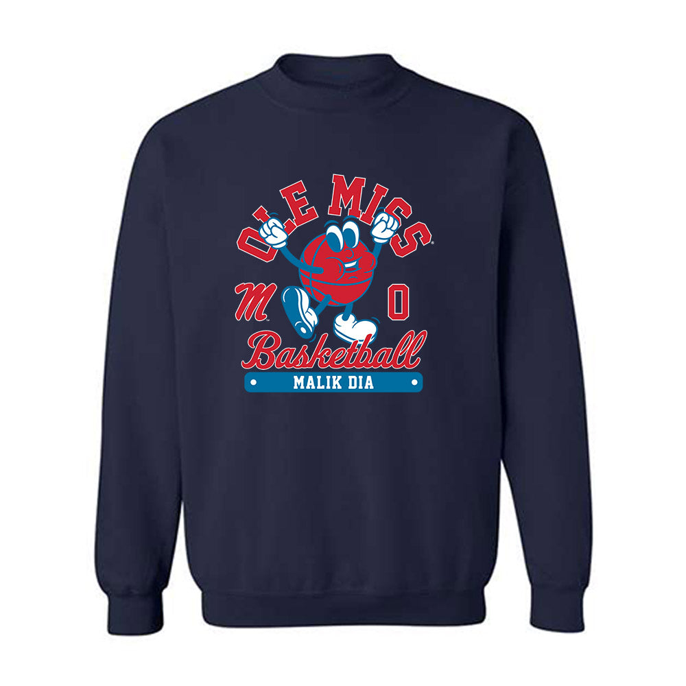 Ole Miss - NCAA Men's Basketball : Malik Dia - Fashion Shersey Crewneck Sweatshirt-0
