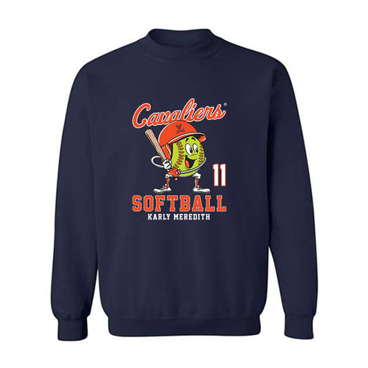 Virginia - NCAA Softball : Karly Meredith - Fashion Shersey Crewneck Sweatshirt-0