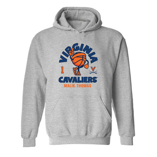 Virginia - NCAA Men's Basketball : Malik Thomas - Fashion Shersey Hooded Sweatshirt-0