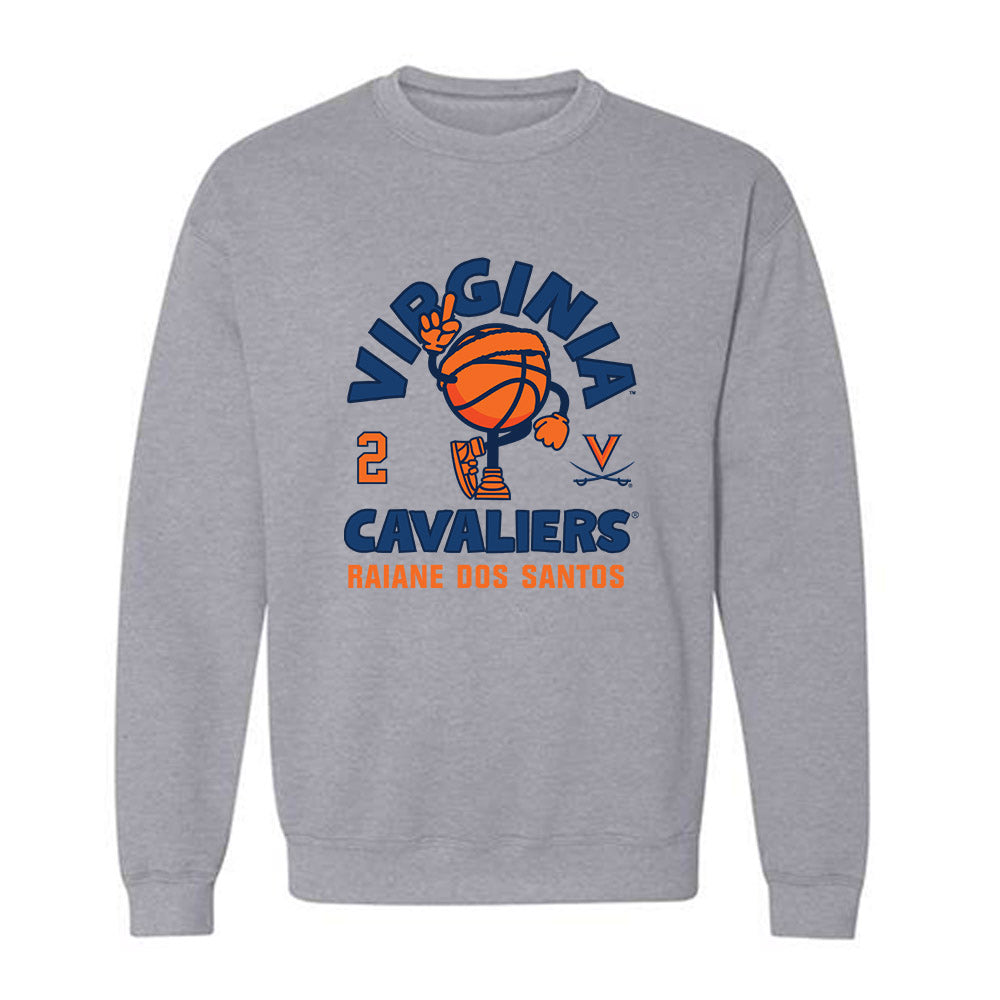 Virginia - NCAA Women's Basketball : Raiane Dos Santos - Fashion Shersey Crewneck Sweatshirt-1
