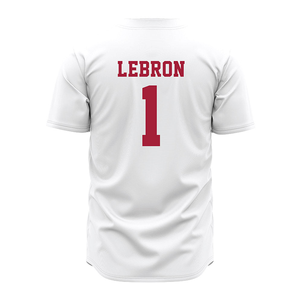 Alabama - NCAA Baseball : Justin Lebron - White Jersey-2