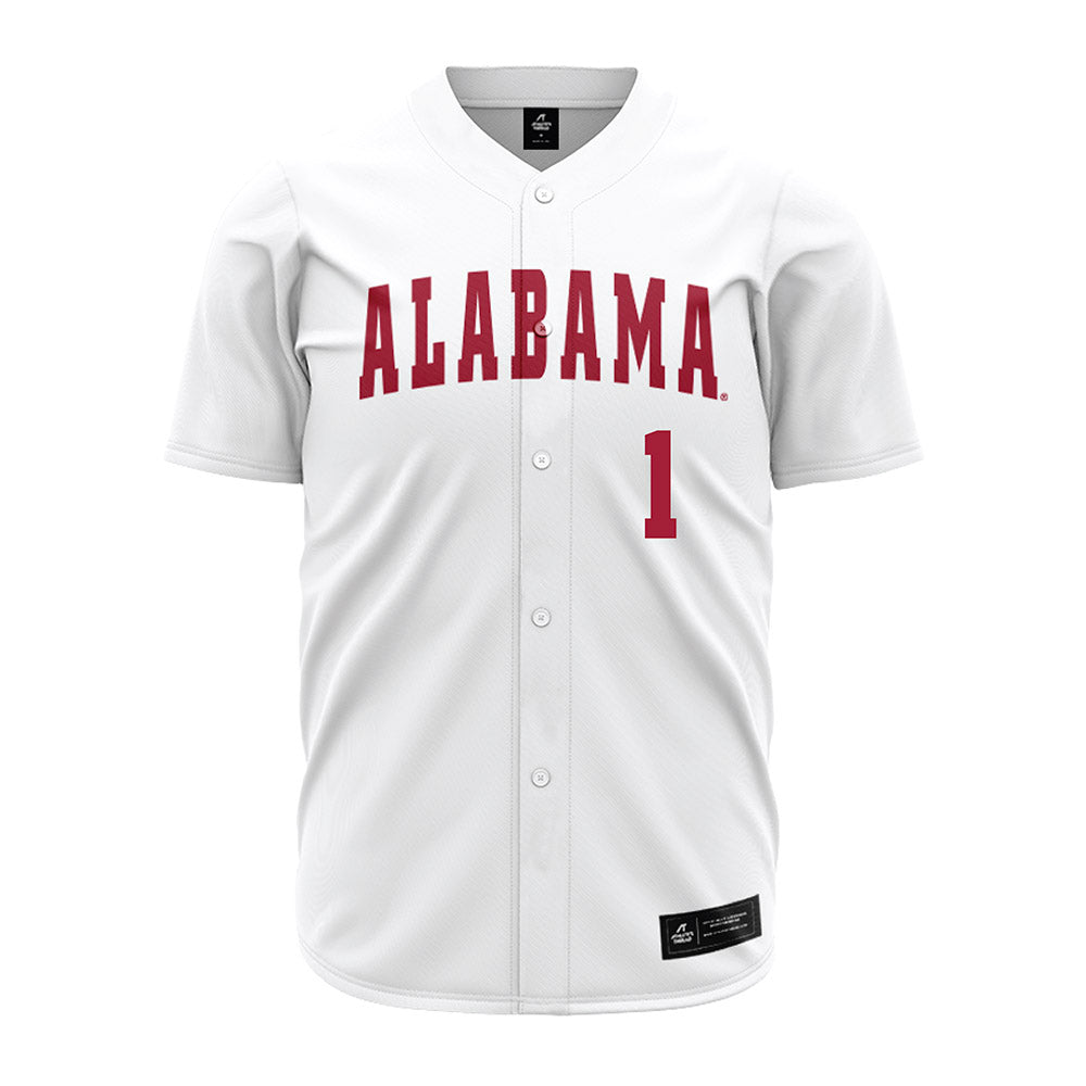 Alabama - NCAA Baseball : Justin Lebron - White Jersey-1