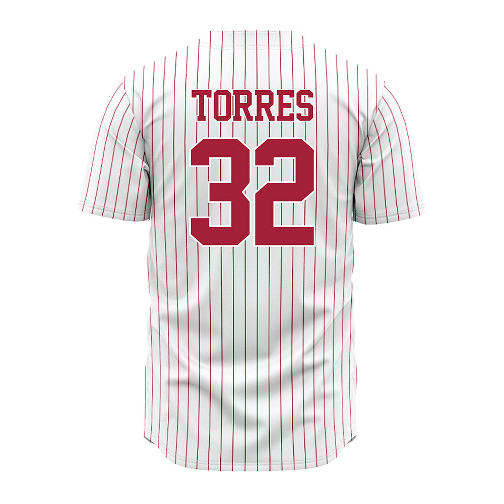 Alabama - NCAA Baseball : Jason Torres - Pinstripe Jersey-3