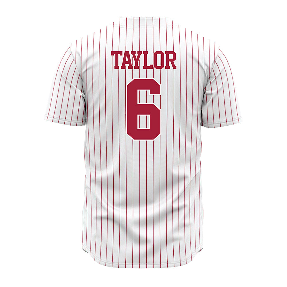 Alabama - NCAA Baseball : Evan Taylor - Pinstripe Jersey-2
