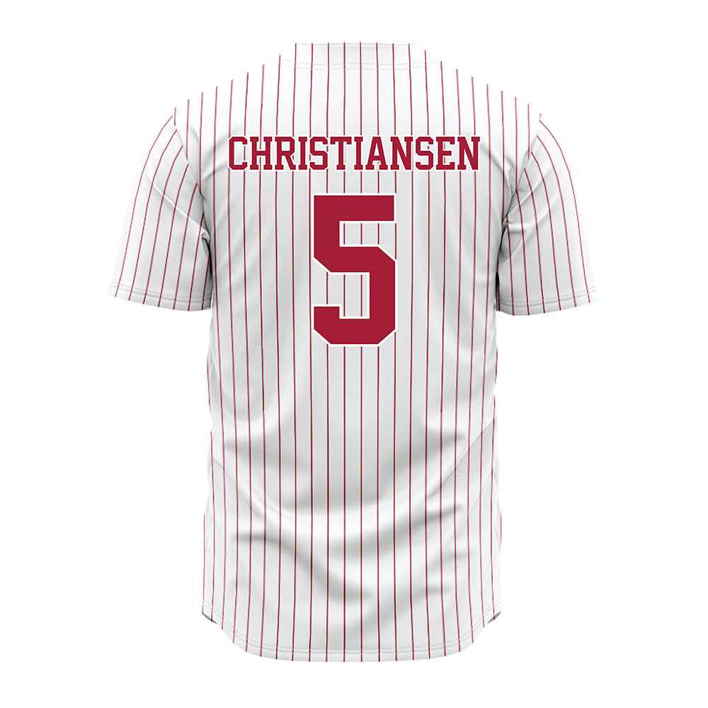 Alabama - NCAA Baseball : Sam Christiansen - Pinstripe Jersey-3