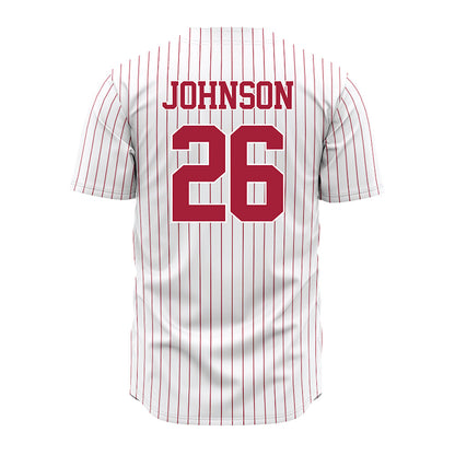 Alabama - NCAA Baseball : Zack Johnson - Pinstripe Jersey-2