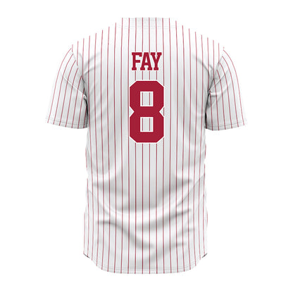 Alabama - NCAA Baseball : Tyler Fay - Pinstripe Jersey-3