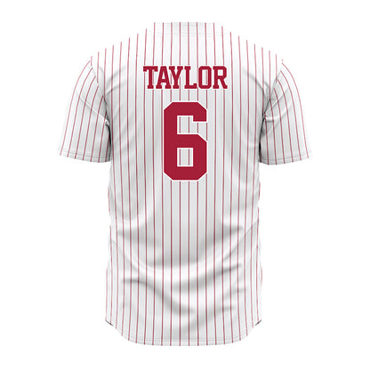 Alabama - NCAA Baseball : Evan Taylor - Pinstripe Jersey-3