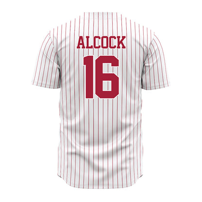 Alabama - NCAA Baseball : Bobby Alcock - Pinstripe Jersey-2