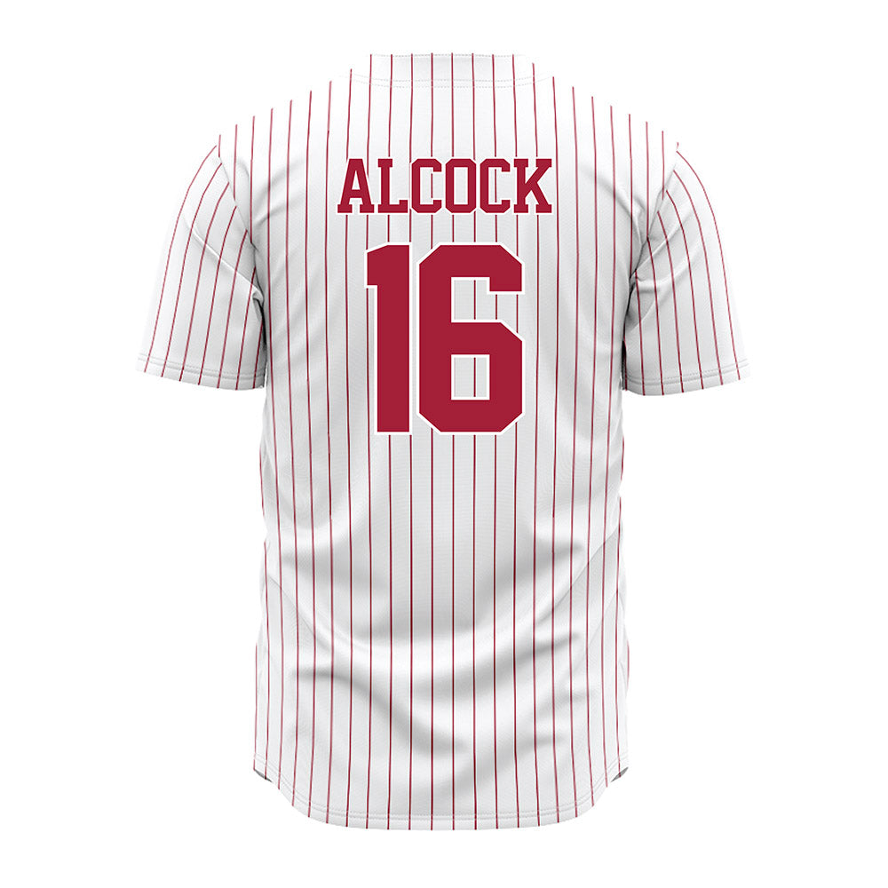 Alabama - NCAA Baseball : Bobby Alcock - Pinstripe Jersey-3