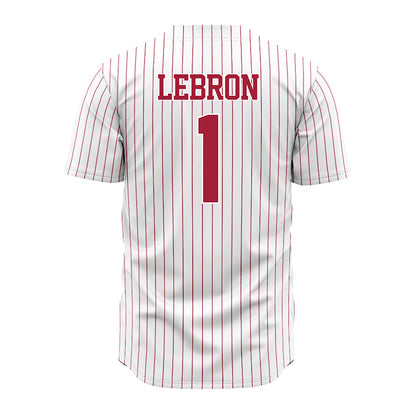 Alabama - NCAA Baseball : Justin Lebron - Pinstripe Jersey-2