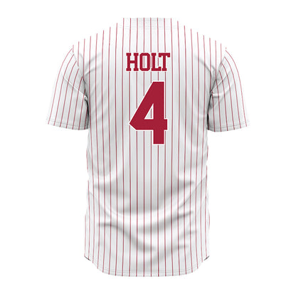 Alabama - NCAA Baseball : Brennan Holt - Pinstripe Jersey-3
