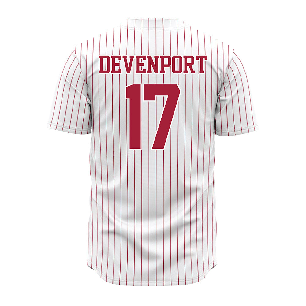 Alabama - NCAA Baseball : Logen Devenport - Pinstripe Jersey-2