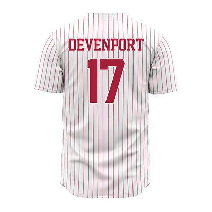 Alabama - NCAA Baseball : Logen Devenport - Pinstripe Jersey-2