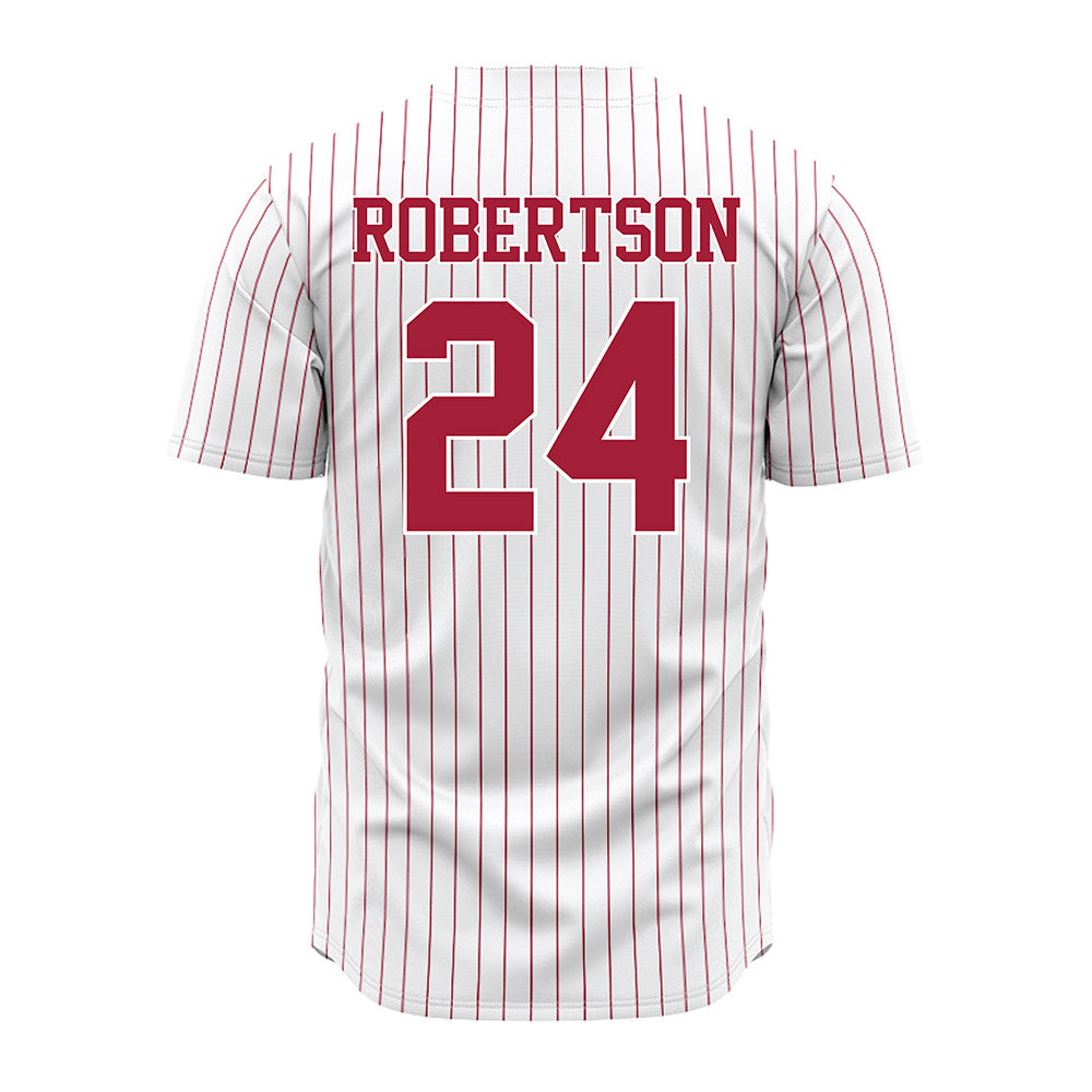 Alabama - NCAA Baseball : Tate Robertson - Pinstripe Jersey-2