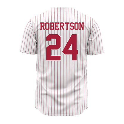 Alabama - NCAA Baseball : Tate Robertson - Pinstripe Jersey-2