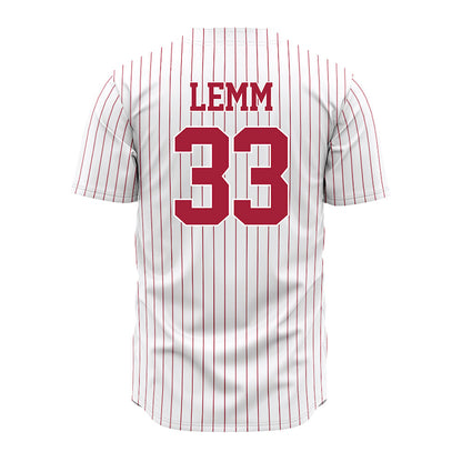 Alabama - NCAA Baseball : John Lemm - Pinstripe Jersey-2