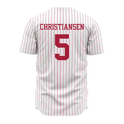 Alabama - NCAA Baseball : Sam Christiansen - Pinstripe Jersey-2
