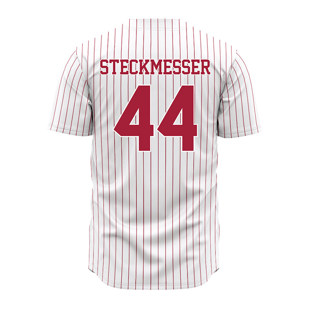 Alabama - NCAA Baseball : Evan Steckmesser - Pinstripe Jersey-3
