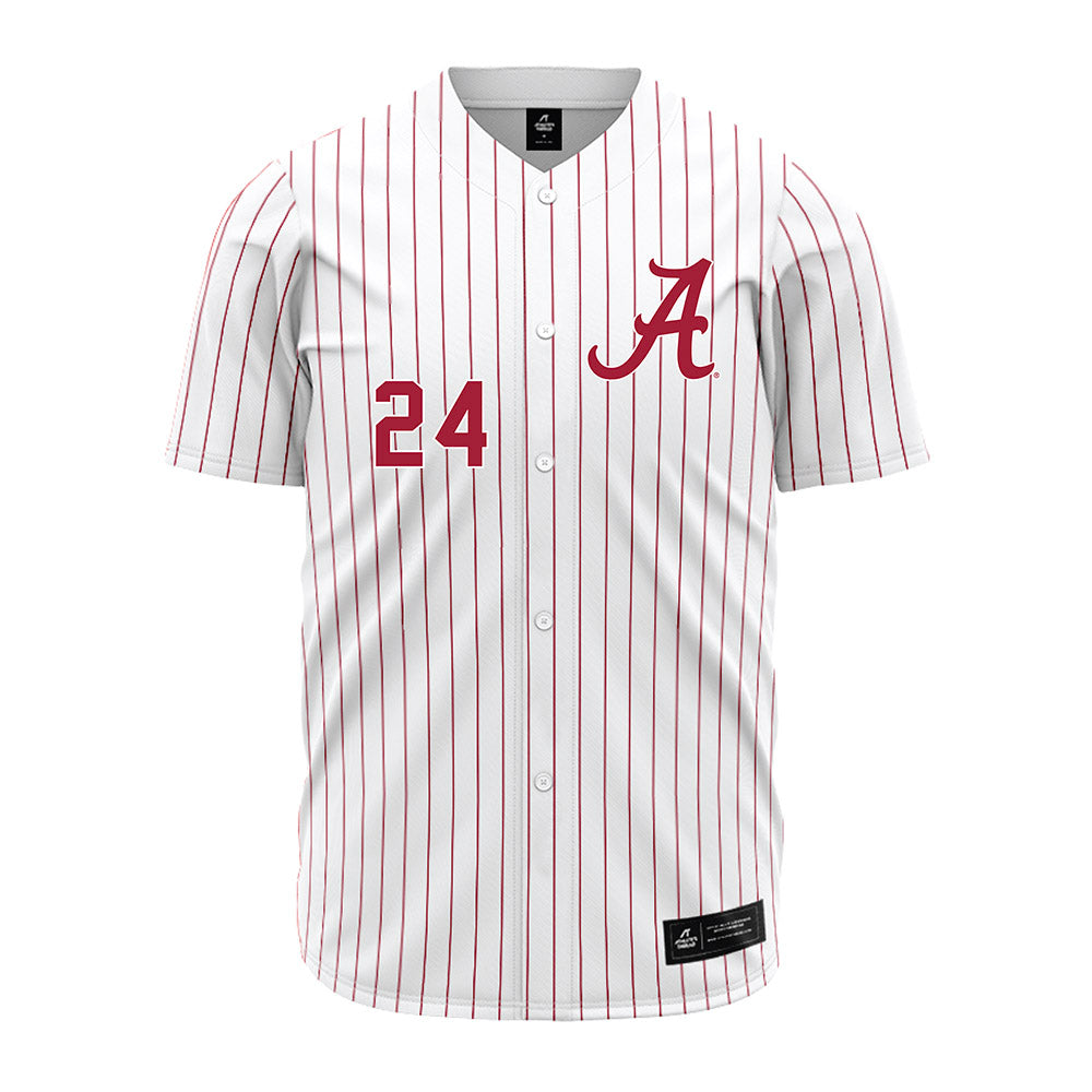 Alabama - NCAA Baseball : Tate Robertson - Pinstripe Jersey-1