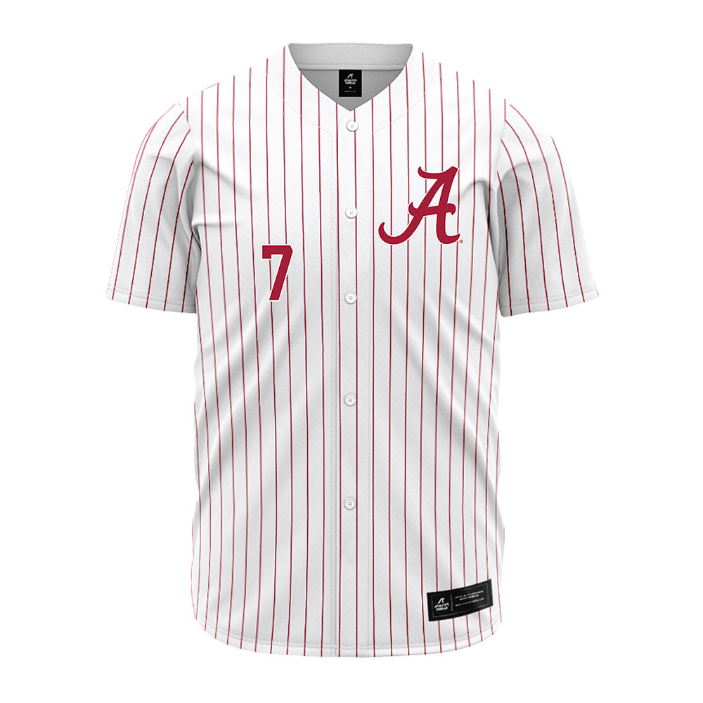 Alabama - NCAA Baseball : Matthew Heiberger - Pinstripe Jersey-0