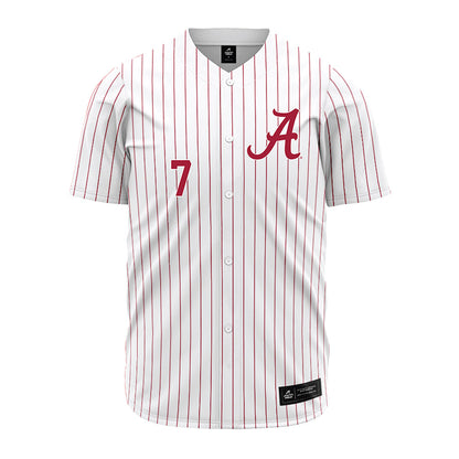 Alabama - NCAA Baseball : Matthew Heiberger - Pinstripe Jersey-0