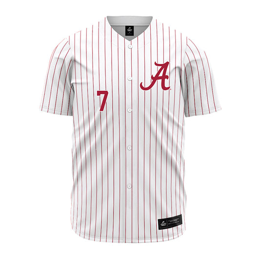 Alabama - NCAA Baseball : Matthew Heiberger - Pinstripe Jersey-0