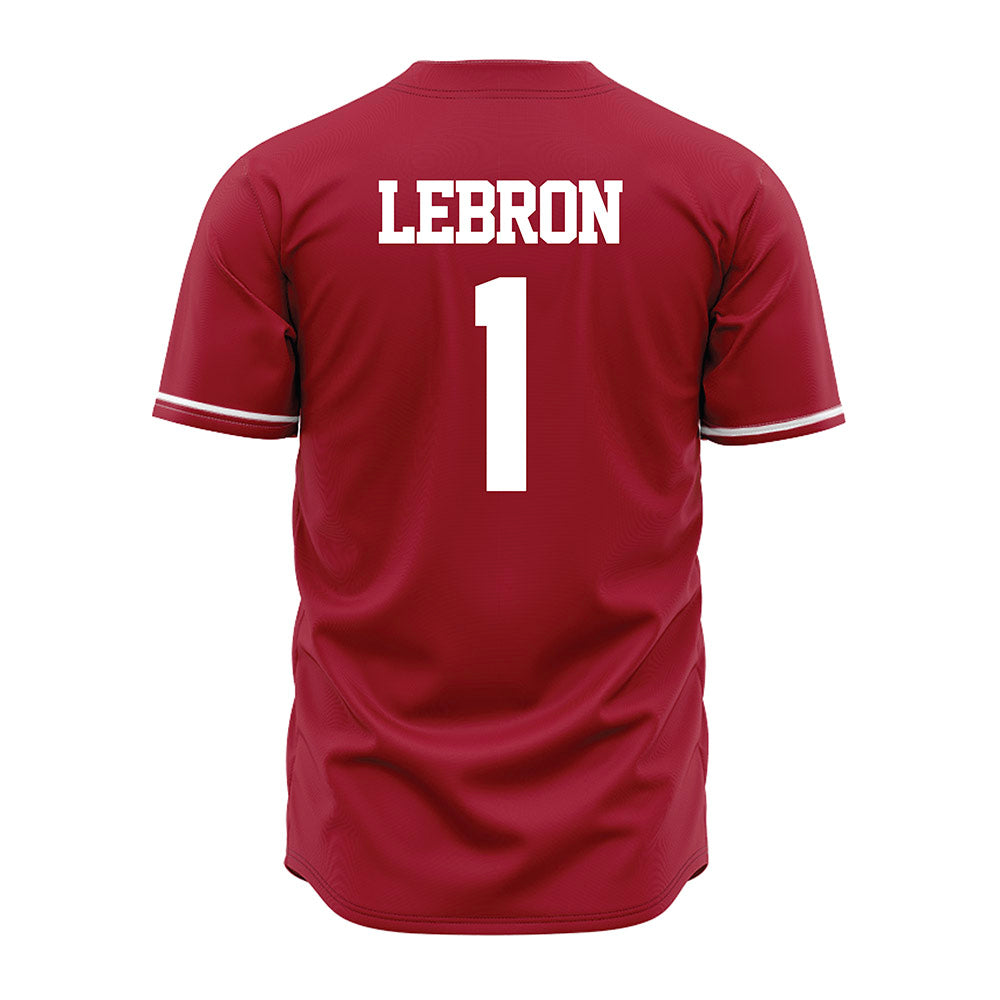 Alabama - NCAA Baseball : Justin Lebron - Cardinal Jersey-2