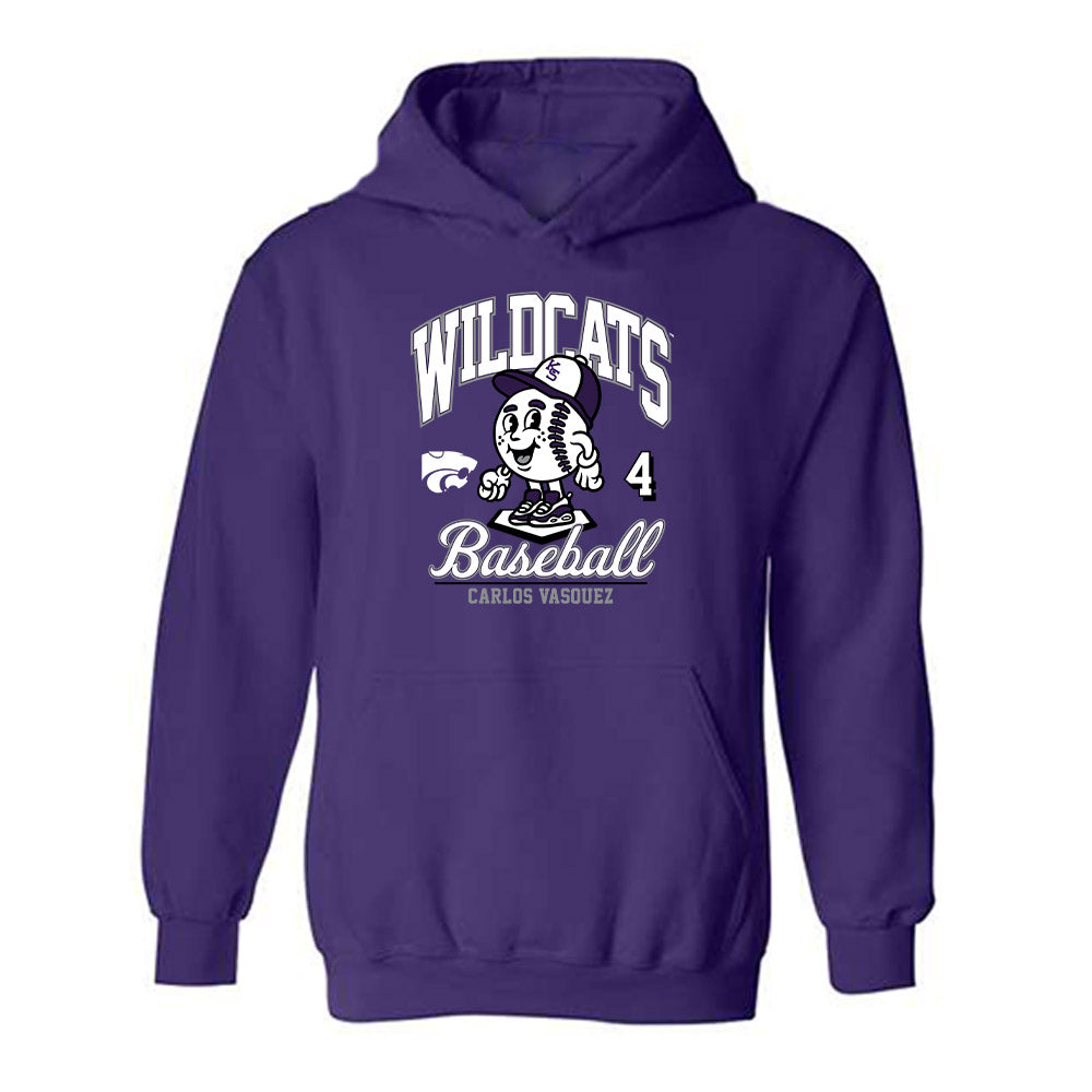 Kansas State - NCAA Baseball : Carlos Vasquez - Fashion Shersey Hooded Sweatshirt-0