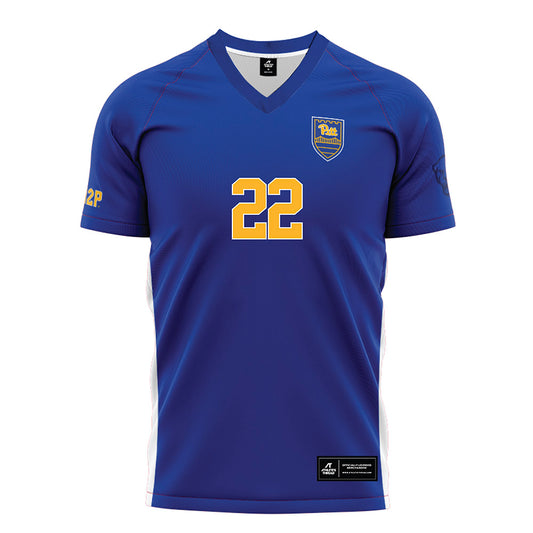 Pittsburgh - NCAA Men's Soccer : Lasse Dahl - Blue Soccer Jersey-0