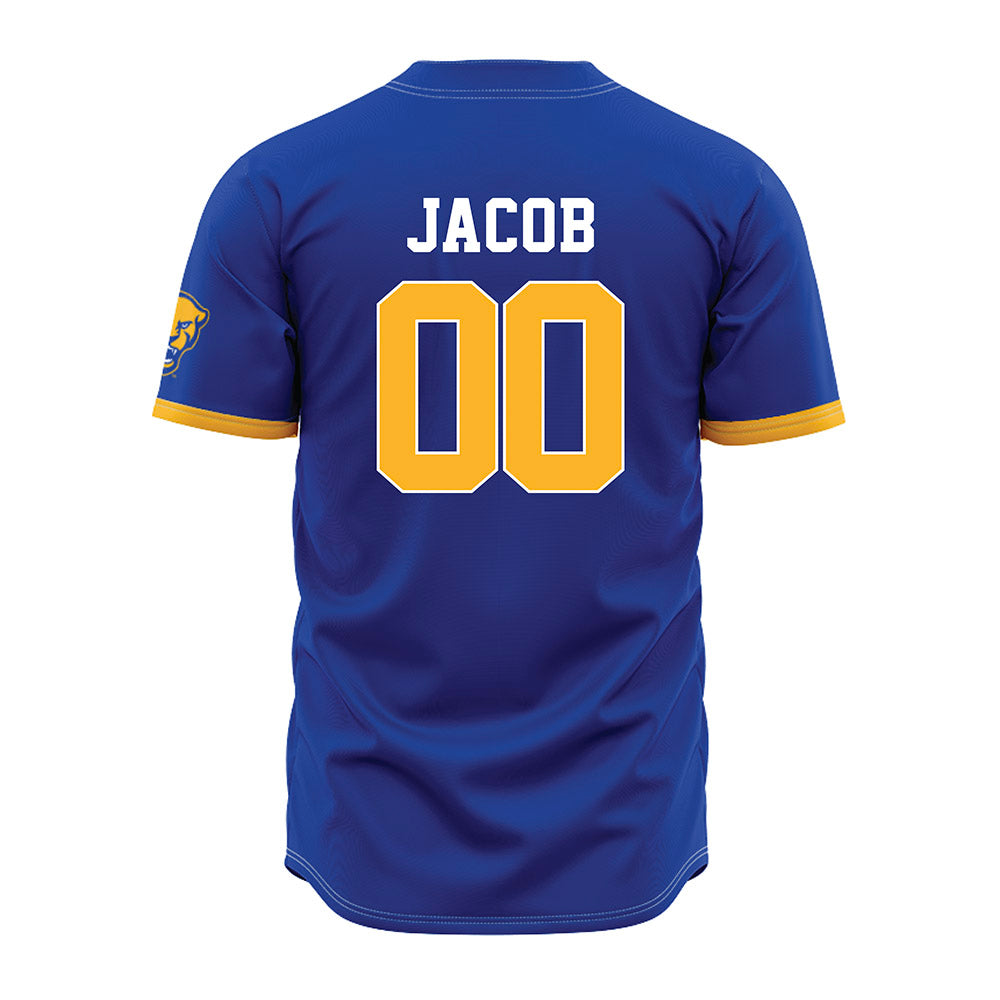 Pittsburgh - NCAA Baseball : Jordan Jacob - Blue Jersey-1