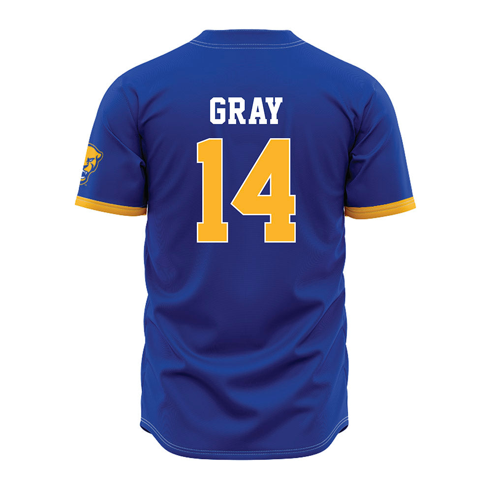 Pittsburgh - NCAA Baseball : Mikey Gray - Blue Jersey-1