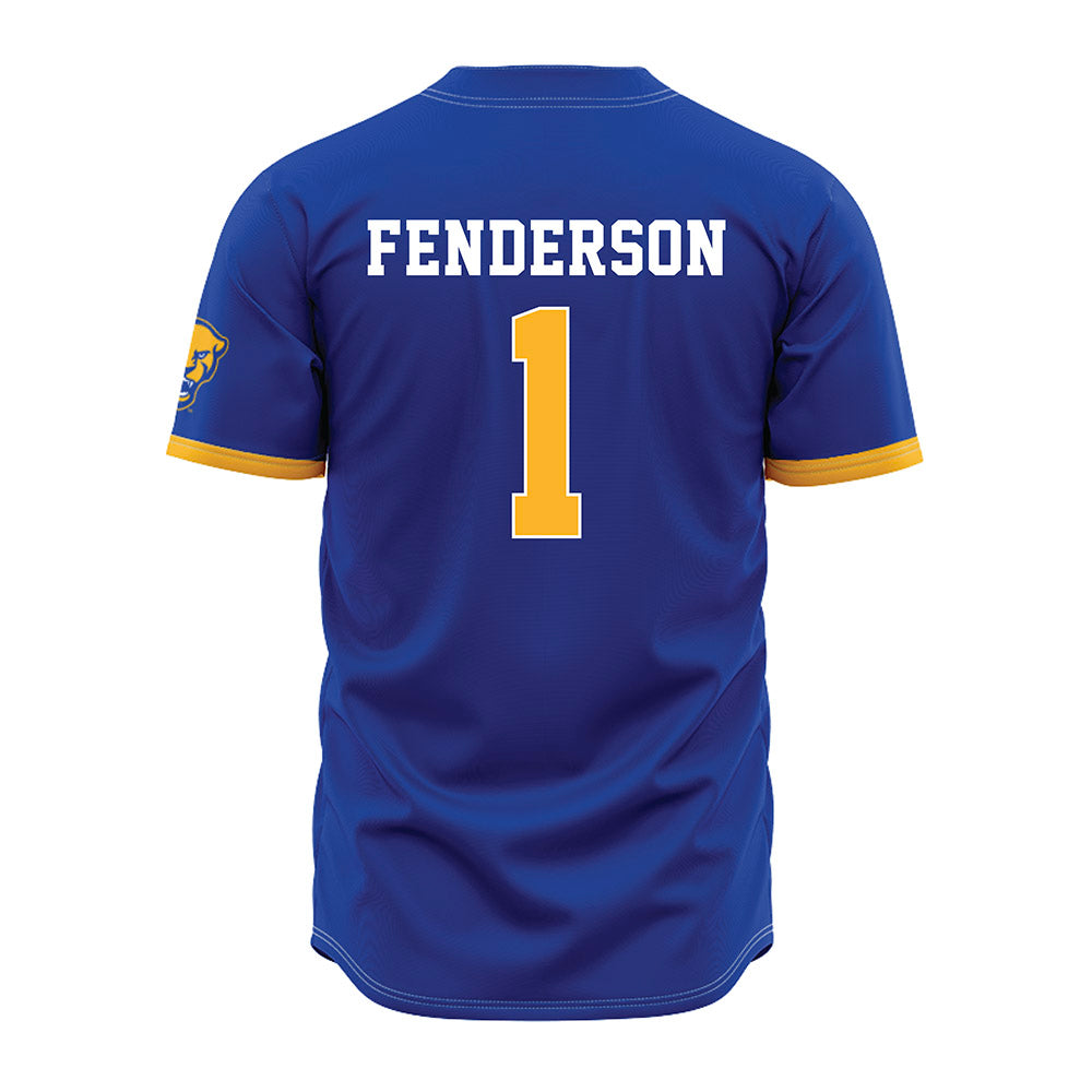 Pittsburgh - NCAA Baseball : Trey Fenderson - Blue Jersey-1
