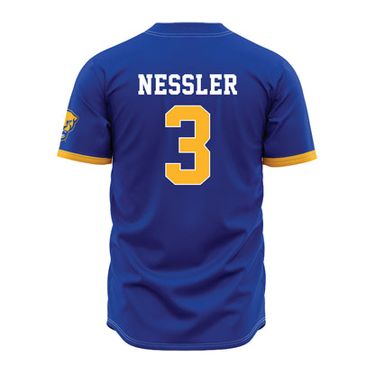 Pittsburgh - NCAA Baseball : AJ Nessler - Blue Jersey-1
