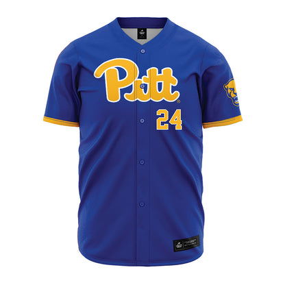 Pittsburgh - NCAA Baseball : Freddy Beruvides - Blue Jersey-0