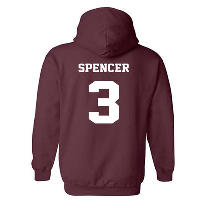 Virginia Tech - NCAA Football : Kaleb Spencer - Fashion Shersey Hooded Sweatshirt-1