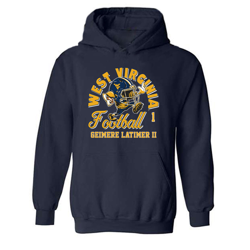 West Virginia - NCAA Football : Geimere Latimer II - Fashion Shersey Hooded Sweatshirt-0