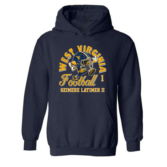 West Virginia - NCAA Football : Geimere Latimer II - Fashion Shersey Hooded Sweatshirt-0