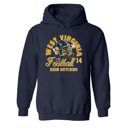 West Virginia - NCAA Football : Keon Hutchins - Fashion Shersey Hooded Sweatshirt-0