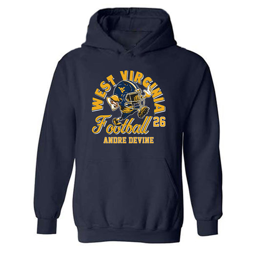 West Virginia - NCAA Football : Andre Devine - Fashion Shersey Hooded Sweatshirt-0