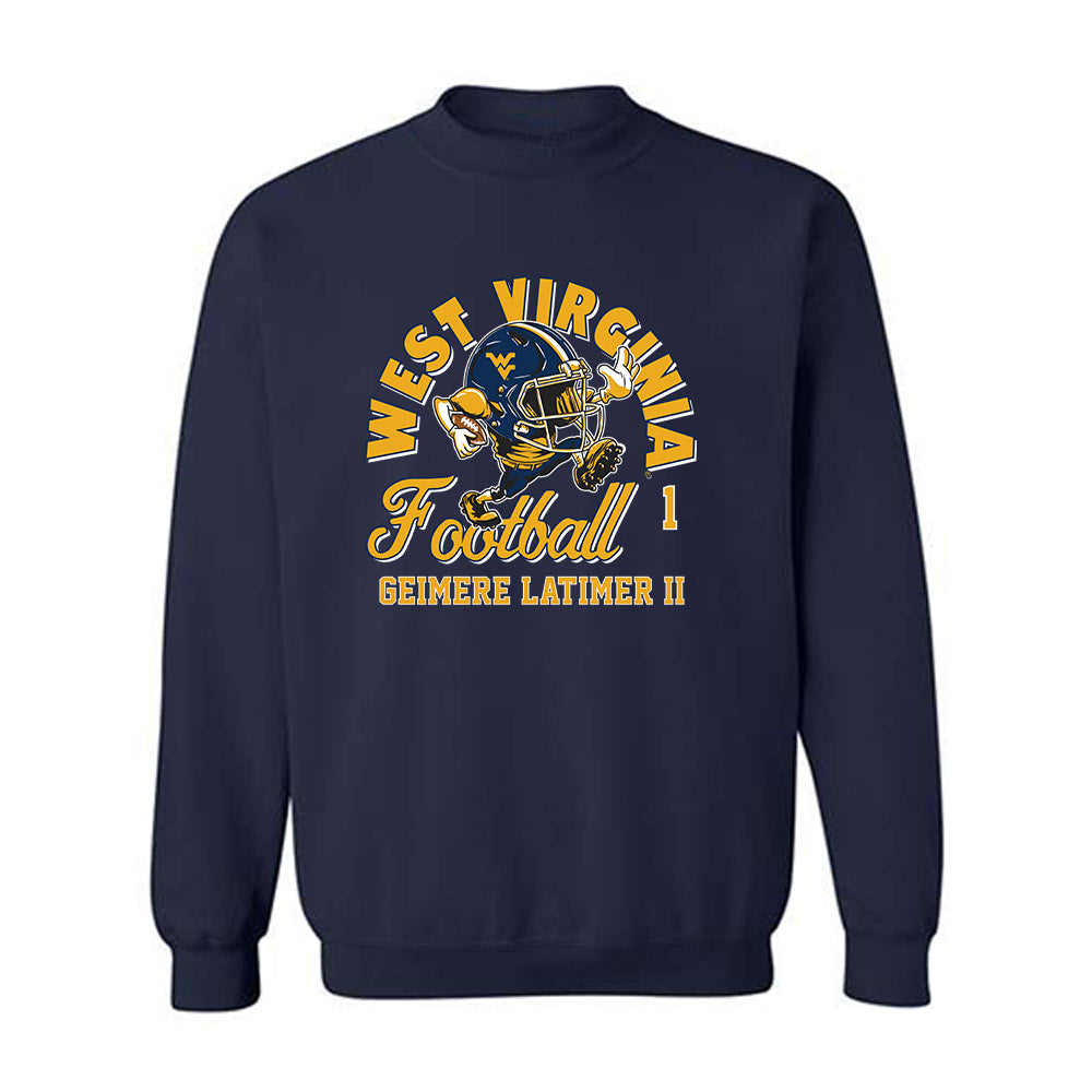 West Virginia - NCAA Football : Geimere Latimer II - Fashion Shersey Crewneck Sweatshirt-0