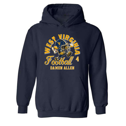 West Virginia - NCAA Football : Da'Mun Allen - Fashion Shersey Hooded Sweatshirt-0